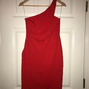 Lulus One shoulder Red Dress